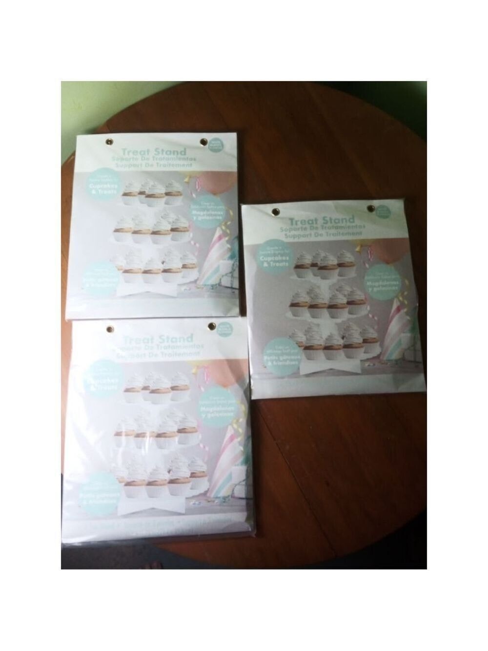 White 3 Tier Treat Stand, set of 3, 11.5" by 11.75" - Picture 1 of 4